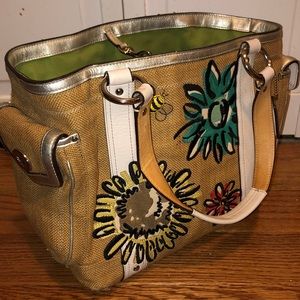 Coach straw bumblebee purse